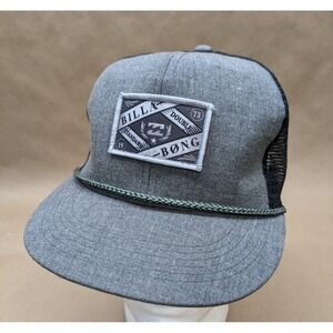 Billabong Trucker Rope Hat Gray Snapback OSFA Patch Logo